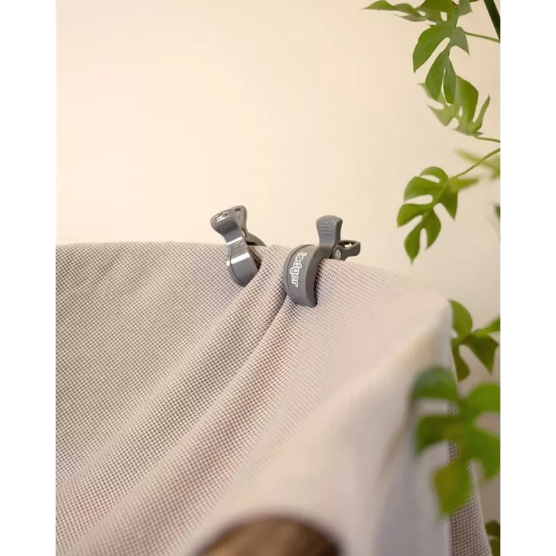Lodger Clip Swaddler clips tvirtinimui prie vežimėlių ir automobilinių kėdučių (2 vnt.), Carbon