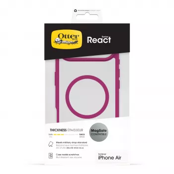 OtterBox React Series nugarėlės dangtelis Apple iPhone Air - MagSafe suderinamas - Rose Crystal (rožinis/permatomas) 77-98614