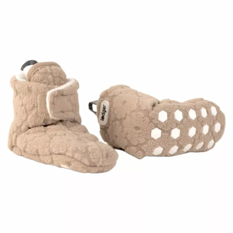 Lodger Slipper Folklore Fleece kūdikių šlepetės, smėlio spalvos, 6-12 mėn.