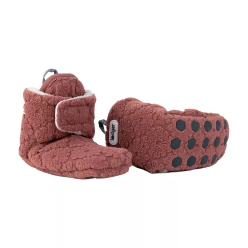 Lodger Slipper Folklore flisinės kūdikių šlepetės, 6-12 mėn., Rosewood