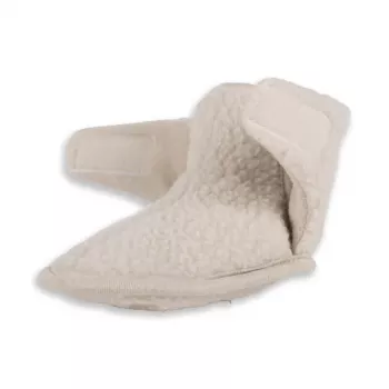 Lodger Slipper Teddy kūdikių šlepetės, Birch, 12-18 mėn., neslystančiu zamšo padu, unisex