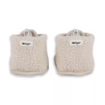 Lodger Slipper Teddy kūdikių šlepetės, Birch, 12-18 mėn., neslystančiu zamšo padu, unisex