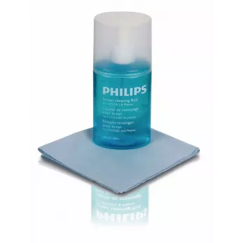 PHILIPS SVC1116B/10 ekranų valymo rinkinys LED, LCD, plazminiams, OLED ekranams, išmaniesiems telefonams, planšetėms, nešiojamiesiems kompiuteriams, televizoriams - 200 ml gelinis purškalas + mikropluošto šluostė