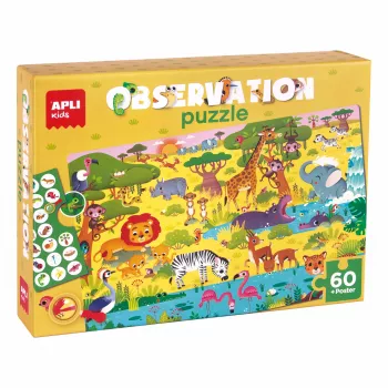 AGIPA Junior Observation Puzzle The Savanna dėlionė, 60 dalių, kartoninė dėžutė, 4+ metų 19221