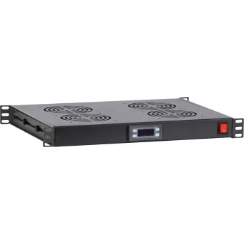 DS-IT 19 inch ventiliatorių blokas su 4 ventiliatoriais ir termostatu (DS-FT1U4TM)