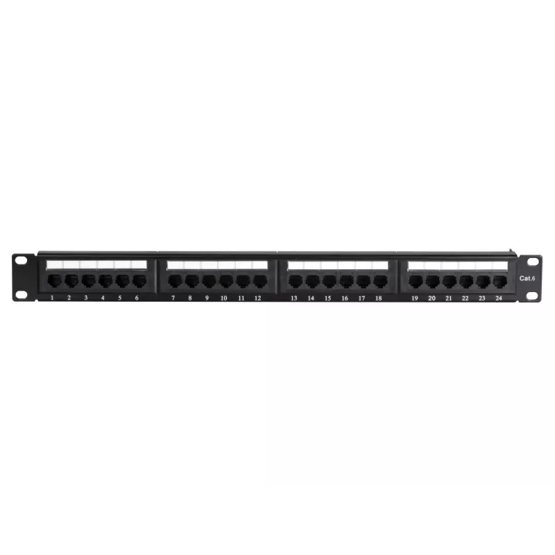DS-IT CAT 6 UTP tinklo pach panelė, 19 inch, 24 prievadų DS-Patch6-24UTP