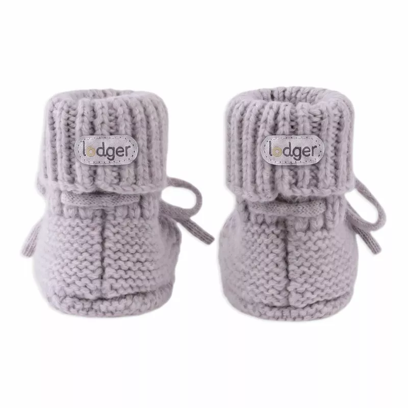 Lodger Slipper Merino Wool kūdikių šlepetės, Stone, 0-6 mėn.