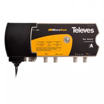 Televes KVE3035RK65 CATV plačiajuostis stiprintuvas 30/35dB su grįžtamuoju kanalu 5-65MHz 28dB (534412)