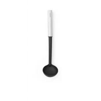 Brabantia Essential Line padažo samtis su nepridegančiu juodu nailono kaušeliu ir nerūdijančio plieno rankena, 335 mm