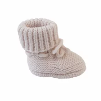 Lodger Slipper Folklore Merino Wool kūdikių šlepetės, Birch, 0-6 mėn.