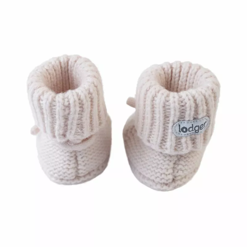 Lodger Slipper Folklore Merino Wool kūdikių šlepetės, Birch, 0-6 mėn.