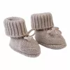 Lodger Slipper Folklore merino vilnos kūdikių šlepetės, smėlio spalvos, 0-6 mėn.