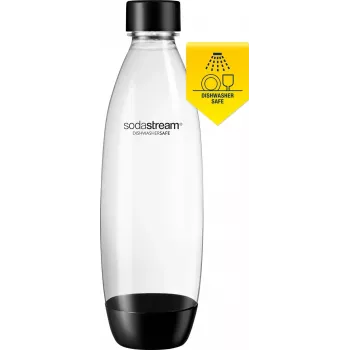 SodaStream Fuse 1L PET gazuoto vandens butelis, 2 vienetų rinkinys, permatomas, tinka plauti indaplovėje