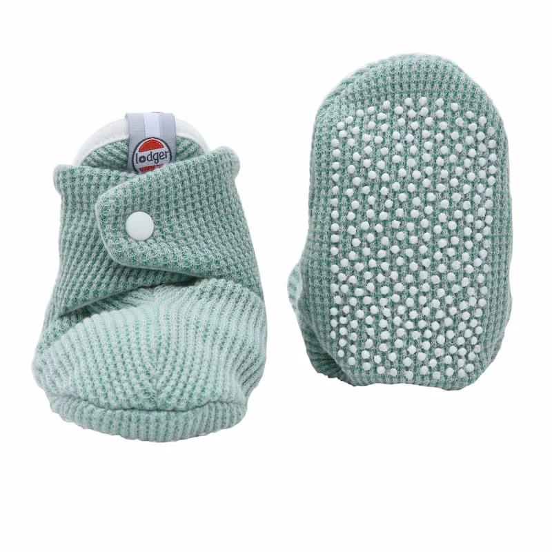 Lodger Slipper Ciumbelle medvilniniai šlepetės, 3-6 mėnesių, šviesiai žalios spalvos