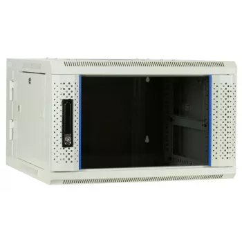 DSIT 6U sieninis serverių spintos korpusas su stiklinėmis durelėmis, baltas, 600x600x368 mm DS6606W-DOUBLE