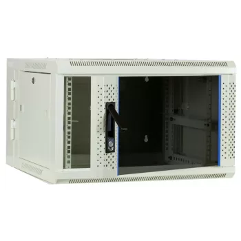 DSIT 6U sieninis serverių spintos korpusas su stiklinėmis durelėmis, baltas, 600x600x368 mm DS6606W-DOUBLE