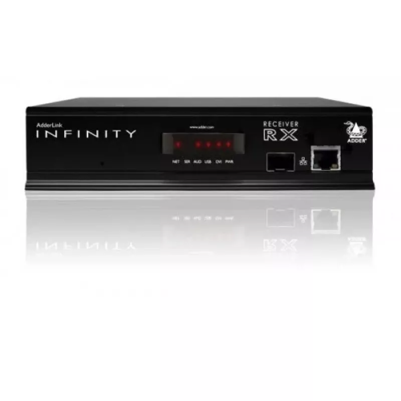 ADDER ALIF1002R-IEC KVM prailgintuvo imtuvas - dvigubas DVI-D, USB 2.0, garso, Gigabit Ethernet, juodas