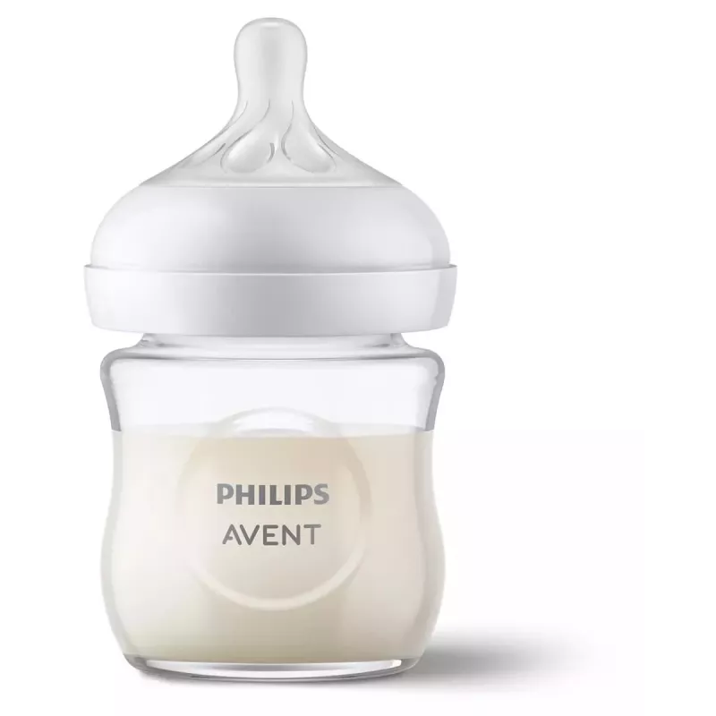 Philips Avent Natural Response stiklinis kūdikio buteliukas 125 ml su naujagimio čiulptuku, 0m+