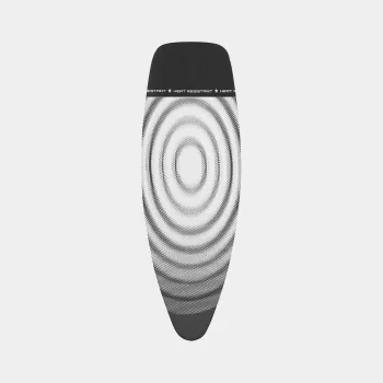 Brabantia lyginimo lentos užvalkalas Titan Oval, 135 x 45 cm, D dydis, 8 mm pamušalas, medvilnės viršus su putomis, metalinės pilkos spalvos