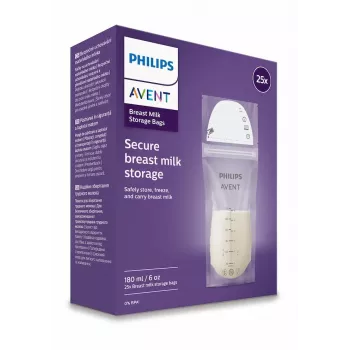 Philips AVENT motinos pieno laikymo maišeliai 180 ml, 25 vnt.