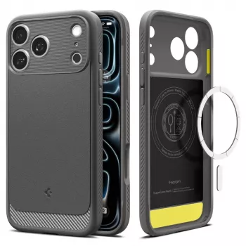 Spigen Rugged Armor Mag MagSafe dėklas iPhone 18 Pro Max / 17 Pro Max, pilkas