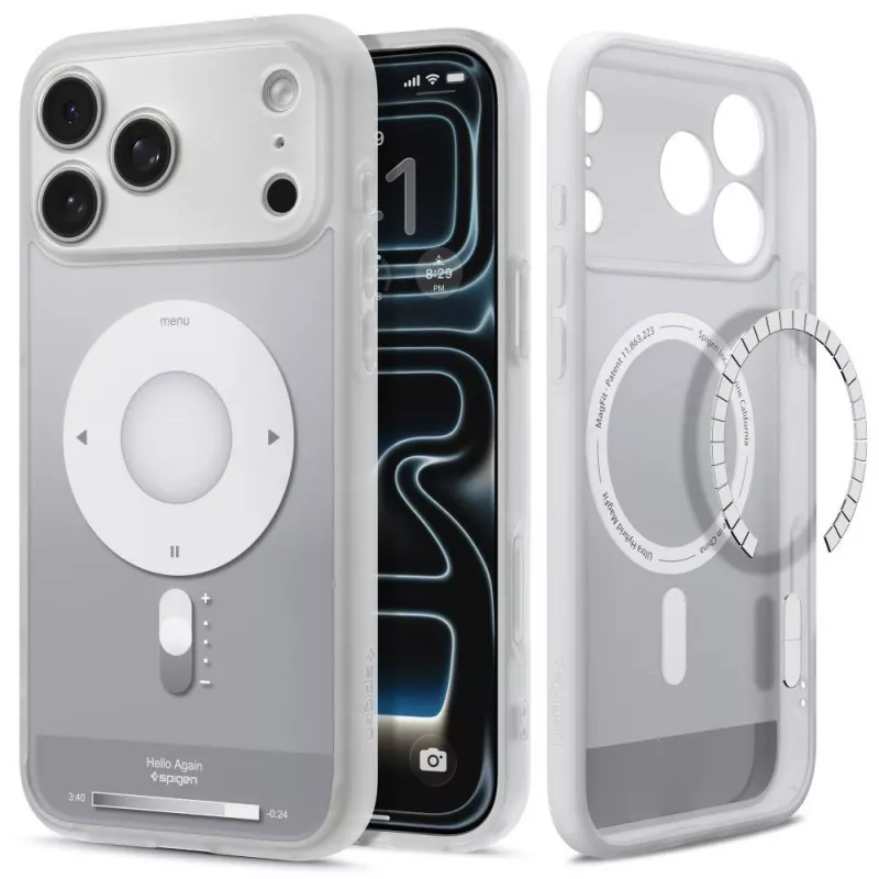 Spigen Ultra Hybrid Mag MagSafe dėklas iPhone 17 Pro / 18 Pro - sidabrinis