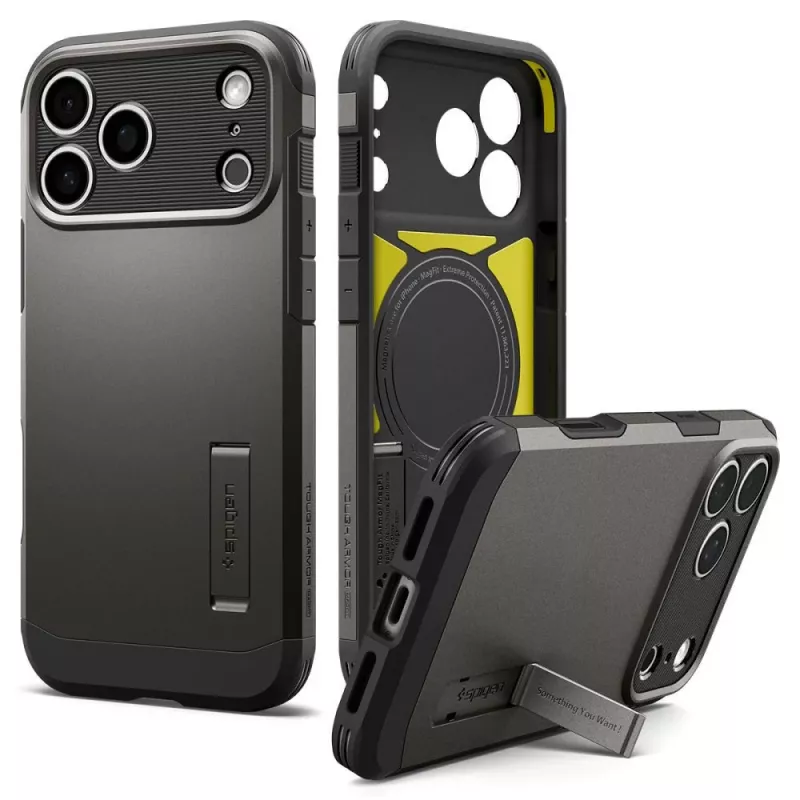 Spigen Tough Armor T MagSafe dėklas iPhone 17 Pro / 18 Pro - Gunmetal