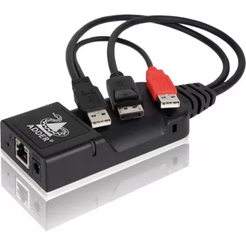 ADDER ALIF101T-DP DisplayPort KVM prailgintuvas (siųstuvas) per Cat5e/6/7 - 2560x1600, USB 2.0, audio, juodas aliuminis