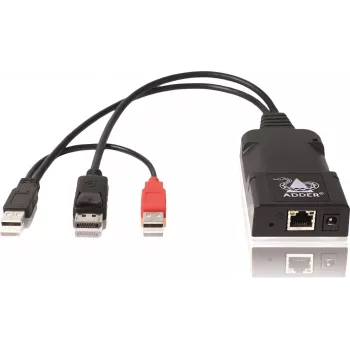 ADDER ALIF101T-DP DisplayPort KVM prailgintuvas (siųstuvas) per Cat5e/6/7 - 2560x1600, USB 2.0, audio, juodas aliuminis
