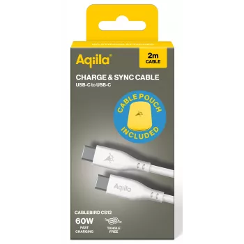 AQIILA Cablebird CS12 USB-C į USB-C įkrovimo ir duomenų perdavimo kabelis 2 m 60 W juodas AQCBPBIC2SI829