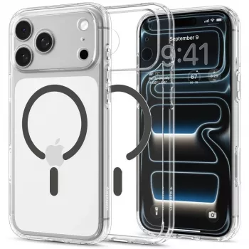 Spigen Ultra Hybrid MagSafe dėklas iPhone 17 Pro Max / 18 Pro Max - permatomas / grafito