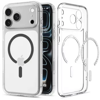 Spigen Ultra Hybrid MagSafe dėklas iPhone 17 Pro Max / 18 Pro Max - permatomas / grafito