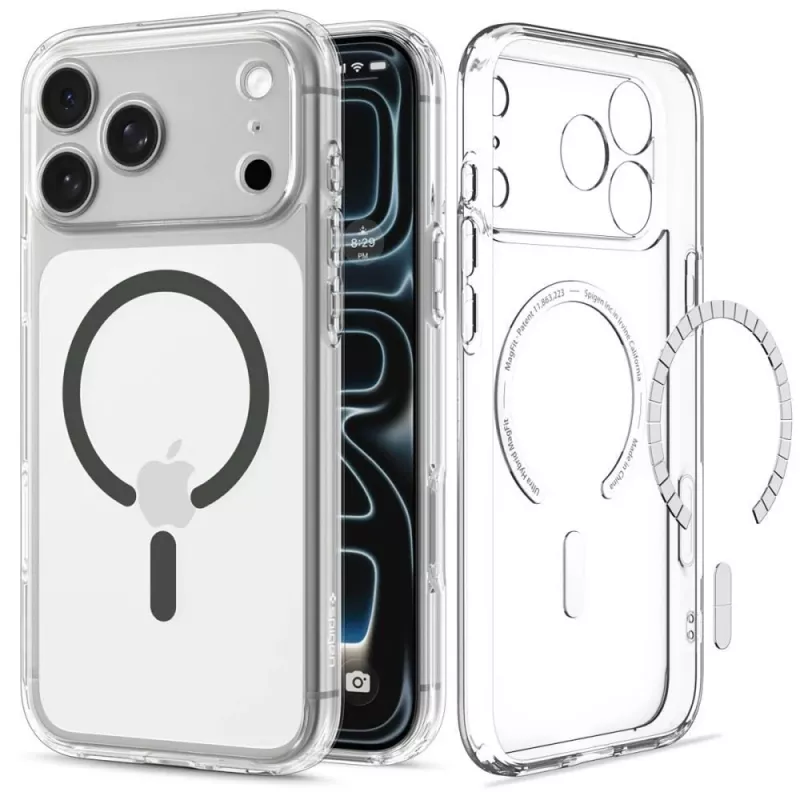 Spigen Ultra Hybrid MagSafe dėklas iPhone 17 Pro Max / 18 Pro Max - permatomas / grafito