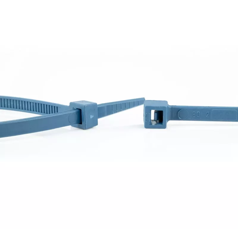 WKK 150226671 Metalo detektuojama rišamoji juosta 370 x 4,8 mm mėlyna (100 vnt.)