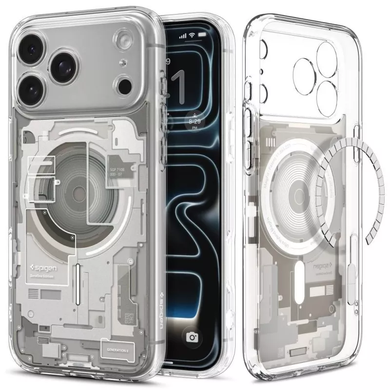 SPIGEN Ultra Hybrid MagSafe iPhone 17 Pro Max / 18 Pro Max Zero One Natural Titanium dėklas