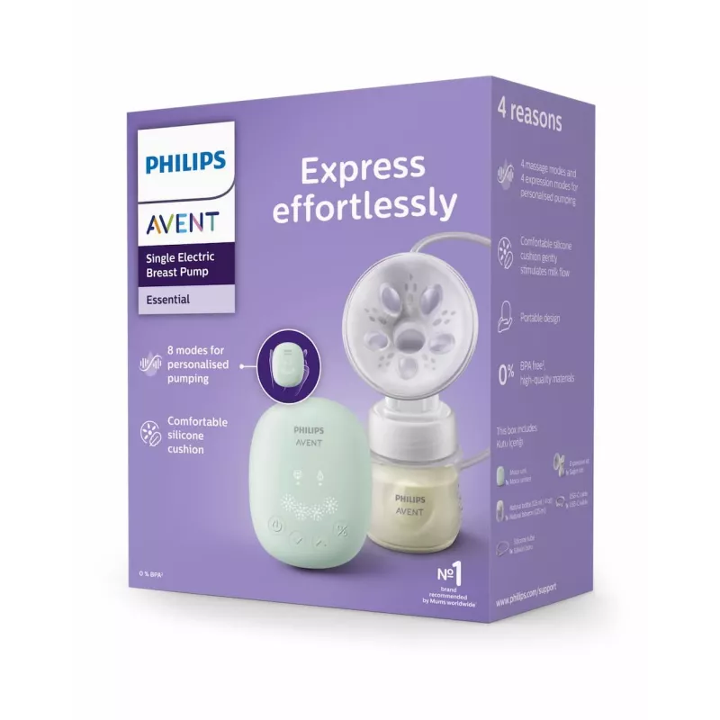 Philips Avent vienkartinis elektrinis krūties siurblys su 125 ml buteliuku