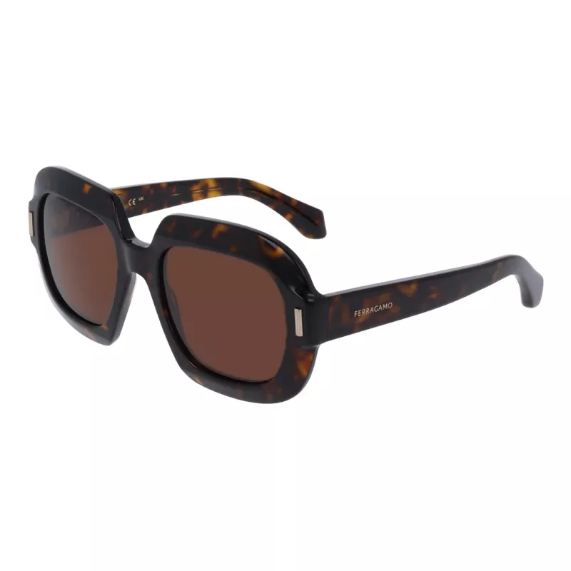 Ferragamo SF2068SE-242 moteriški katės akies formos akiniai nuo saulės, Havana/Rudi gradientiniai, 54 mm