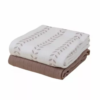 Lodger Swaddler Solid Matcha medvilninis muslino vystyklas, Birch/Buffalo, 110x110 cm, 2 vnt.
