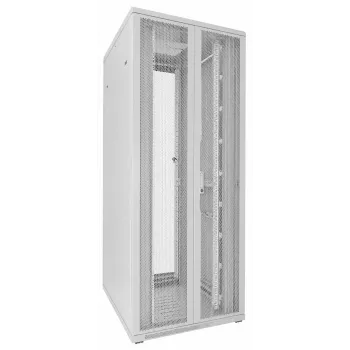 DSIT 42U 19 inch serverinė spinta, perforuotos dvigubos priekinės ir galinės durys, balta, 800x1000x2000mm (DS8042DD-W)