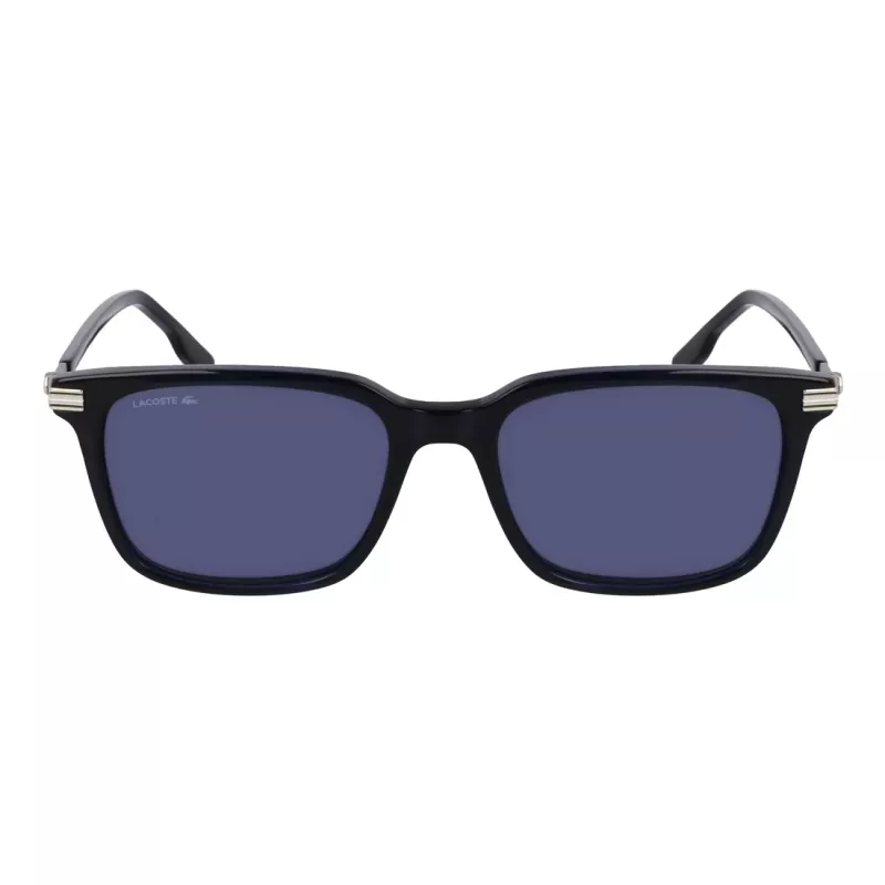 Lacoste L6035S-410 vyriški stačiakampiai akiniai nuo saulės, mėlyni rėmeliai, pilki lęšiai, 53mm