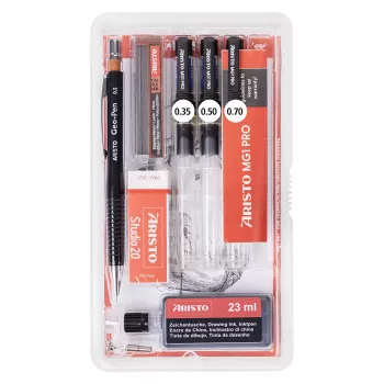 ARISTO mg1 pro Studio techninio braižymo rašiklių rinkinys, juodas (AR64150)