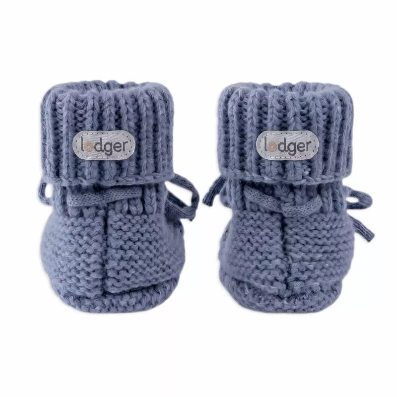 Lodger Slipper Merino Wool kūdikių šlepetės, Storm, 0-6 mėn.