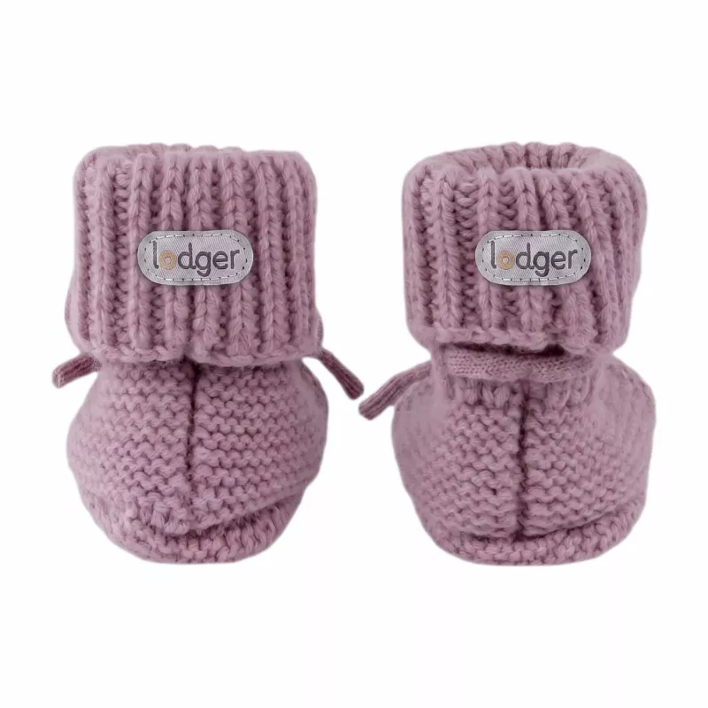 Lodger Slipper merino vilnos kūdikių šlepetės, rausvos, 0-6 mėn.