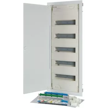 Eaton KLV-60UPP-F įleidžiamas skirstomasis skydas, 5 eilių, 60 modulinių vienetų, baltas 302410
