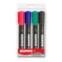 Kores K MARKER Permanentinis žymeklis, kaltinio antgalio, 3-5 mm, įvairių spalvų, 4 dalių rinkinys M20945