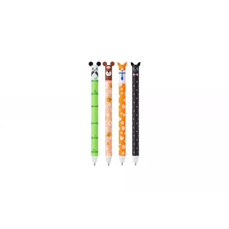 JOLLY gelinis rašiklis su gyvūnų motyvais 0,5 mm mėlynas, 4 vnt. (7005-0005)