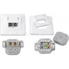 Wirewin DD-TRIO-K5E UP2 WS Cat5e ekranuota įleidžiama duomenų rozetė, 2x RJ45, LSA, grynai balta