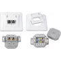 Wirewin DD-TRIO-K5E UP2 WS Cat5e ekranuota įleidžiama duomenų rozetė, 2x RJ45, LSA, grynai balta