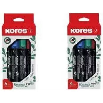 Kores ECO XP1 nuolatiniai žymekliai, apvalus antgalis, 3 mm, įvairių spalvų, 4 vienetų rinkinys M20764