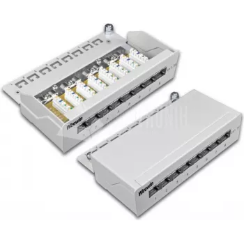 Wirewin DVP-TRIO-K5E 8 - 8 prievadų Cat5e ekranuotas stalinis prievadų skydas, LSA prijungimas
